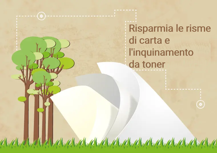 Il risparmio di carta e toner è un grande aiuto all'ambiente grazie alla bacheca